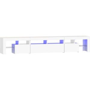 The Living Store TV-meubel X Wit - 230 x 36.5 x 40 cm - RGB LED-verlichting