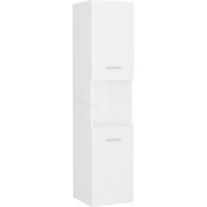 The Living Store Badkaast - Wandkast - 30x30x130 cm - Wit - Spaanplaat