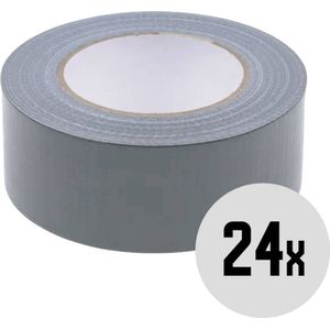 DULA Duct tape - Grijs - 50 mmx50m - 24 Rollen Ducktape - Zilver - Reparatie tape