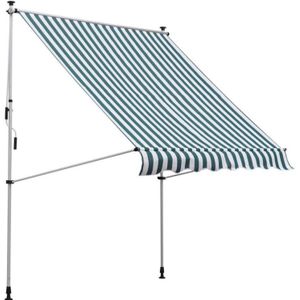 Luifel - Parasol - Parasols -- Tuin - Zonwering - Tuinparasol met handslinger - Groen/Wit - 200 x 150 cm