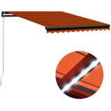 vidaXL-Luifel-handmatig-uittrekbaar-met-LED-350x250-cm-oranje-en-bruin