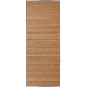 The Living Store Bamboe Tapijt - 160 x 230 cm - Bruin - Met anti-slip PVC-onderkant