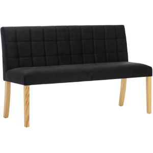 The Living Store Bank Velvet - 140x56x86cm - Zwart