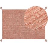 MUGLA - Laagpolig vloerkleed - Oranje - 160 x 230 cm - Katoen