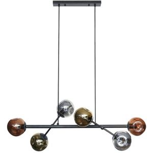 Hoyz - Hanglamp 6L Molecule Mix - Glass - Artic zwart