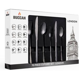 Buccan - Bestekset - London - 70 delig - Zwart