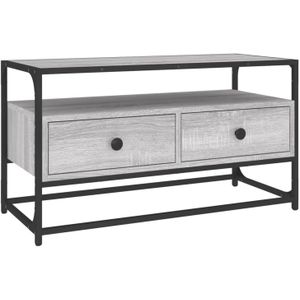 The Living Store Tv-meubel - Grijs sonoma eiken - 80 x 35 x 45 cm - Trendy en praktisch - Duurzaam materiaal