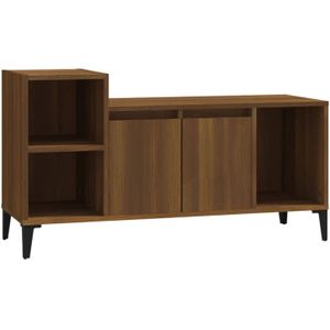 The Living Store Tv-meubel 100x35x55 cm bewerkt hout bruineikenkleurig - Kast