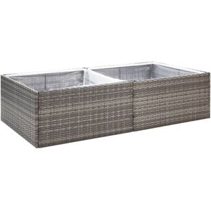 vidaXL Plantenbak 157x80x40 cm poly rattan grijs