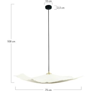 DKNC - Hanglamp Valerie - Papier mache - 75x75x8cm - Wit