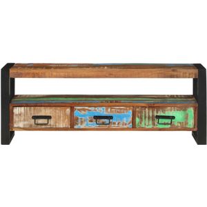 The Living Store TV-meubel - Massief gerecycled hout - 120 x 30 x 45 cm - Industriële stijl