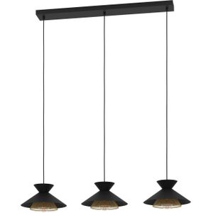 EGLO Grizedale Hanglamp - E27 - 96 cm - Zwart/Goud - Staal