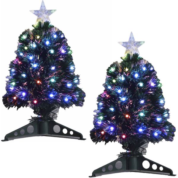 Fiber optic kerstboom-kunst kerstboom wit met verlichting en ster piek 45  cm - fibre kerstbomen met lampjes-lichtjes - Cadeaus & gadgets kopen | o.a.  ballonnen & feestkleding | beslist.nl