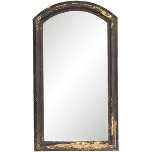 HAES DECO - Rechthoekige Spiegel - Zwart - 33x3x59 cm - Hout / Glas - Wandspiegel, Spiegel Rechthoek