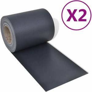 VidaXL Privacyschermen - 2 st - 70x0,19 m - PVC donkergrijs