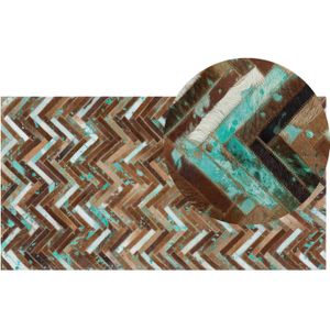 AMASYA - Laagpolig vloerkleed - Bruin - 80 x 150 cm - Koeienhuid leer