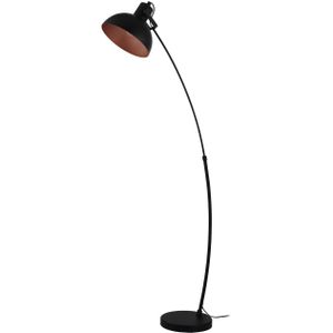 EGLO Jaafra Vloerlamp - Staande lamp - E27 - 158 cm - booglamp - Zwart/Koper