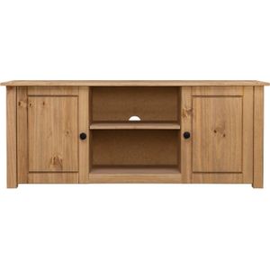 The Living Store Tv-kast Massief Grenenhout - 120x40x50 cm - Natuurlijke Houtkleur