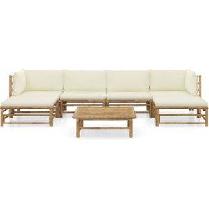 The Living Store Bamboe loungeset - Tuinmeubelset - 65 x 70 x 60 cm - Stevig en gemakkelijk schoon te maken - Dik