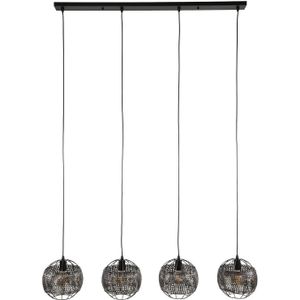 Giga Meubel - Hanglamp Zwart/Bruin - 4-Lichts - 135x25x150cm
