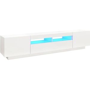 The Living Store TV-meubel Hifi - 200 x 35 x 40 cm - Met RGB LED-verlichting