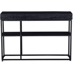 Giga Meubel - Sidetable Zwart Hout - 120x30x80cm - IJzer - Pure Black