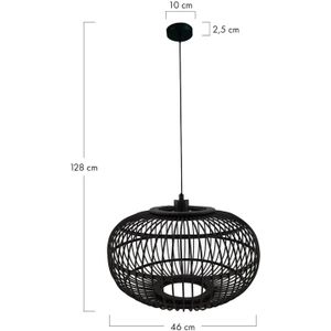 DKNC - Hanglamp Varna - Bamboe - 46x46x28cm - Zwart