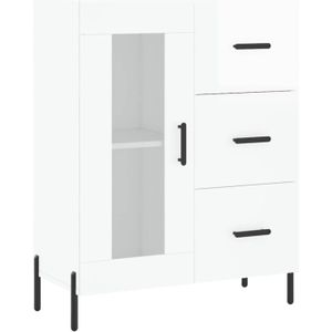 The Living Store Dressoir - Klassieke uitstraling - 69.5 x 34 x 90 cm - Hoogglans wit