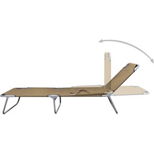 The Living Store Inklapbaar Ligbed - Campingbed - 189x58x27cm - Taupe