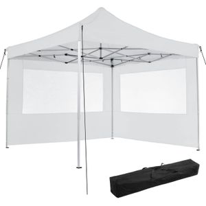 tectake - partytent 3x3 m. opvouwbaar - 2 wanden - wit 403148