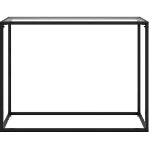 The Living Store Wandtafel - 100 x 35 x 75 cm - transparant glas en gepoedercoat staal