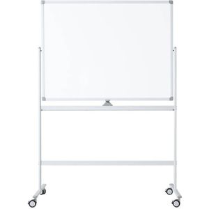 Verrijdbaar whiteboard - Dubbelzijdig en magnetisch - 100x150 cm - Wit