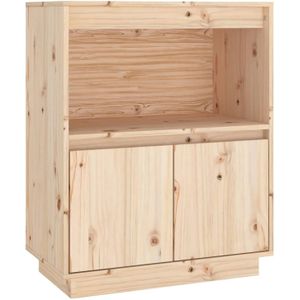 The Living Store Houten Dressoir - Opbergkast - 60x34x75 cm - Massief grenenhout