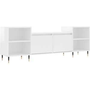 vidaXL Tv-meubel 160x35x55 cm bewerkt hout hoogglans wit