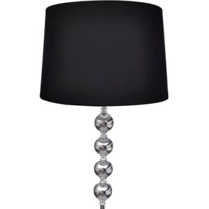 The Living Store Vloerlampen - Moderne zwarte lamp met chromen buis - 380 mm lampenkap - 235 mm basisplaat - 380 x 380