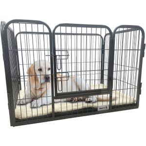 MaxxPet Puppyren met bodemplaat - Hondenbench - 107x71x73 cm - Zwart