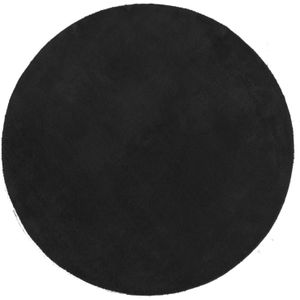 vidaXL-Vloerkleed-HUARTE-laagpolig-zacht-wasbaar-Ø-200-cm-zwart