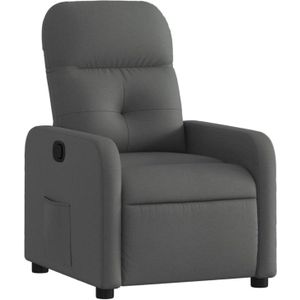 vidaXL Fauteuil verstelbaar stof donkergrijs