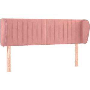 vidaXL Hoofdbord met randen 147x23x78/88 cm fluweel roze