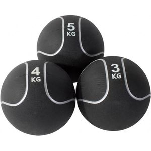 Gorilla Sports Medicijn Bal set 12 kg - 3 trainings Ballen - Medicine ball - Zwart