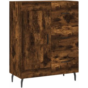 The Living Store Dressoir - Gerookt eiken - 69.5 x 34 x 90 cm - Duurzaam hout en metaal