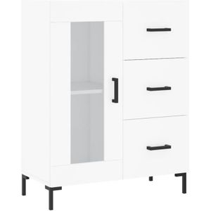 The Living Store-Dressoir-69-5x34x90-cm-bewerkt-hout-wit - Keukenkast