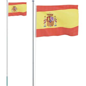vidaXL Vlag met vlaggenmast Spanje 6,23 m aluminium