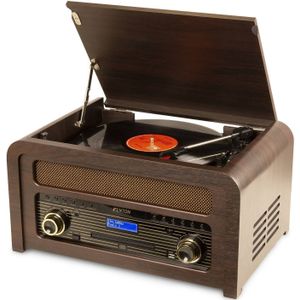 Retro Platenspeler Met Bluetooth - Fenton Nashville - Cd, Mp3, Fm / Dab Radio - Ingebouwde Speakers