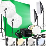 PIXETOOL Fotostudio Set – Green Screen – Softbox – Steun Statief – Foto Studio Greenscreen Set – Achtergrondsysteem