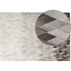 MALDAN - Patchwork vloerkleed - Beige - 160 x 230 cm - Koeienhuid leer