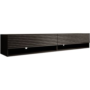 Meubella TV-Meubel Asino - Wave - Mat zwart - 180 cm