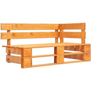 The Living Store Pallet Lounge tuinmeubelset - 110 x 65 x 55 cm - grenenhout - blauwe kussens