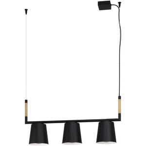 EGLO Lacey hanglamp - E27(excl) - 78 cm - Hout/Staal - Zwart/Bruin