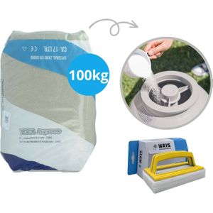 Pool Improve - Filterzand Filterpomp - 100 kilo (4 x 25 kilo) & WAYS Scrubborstel